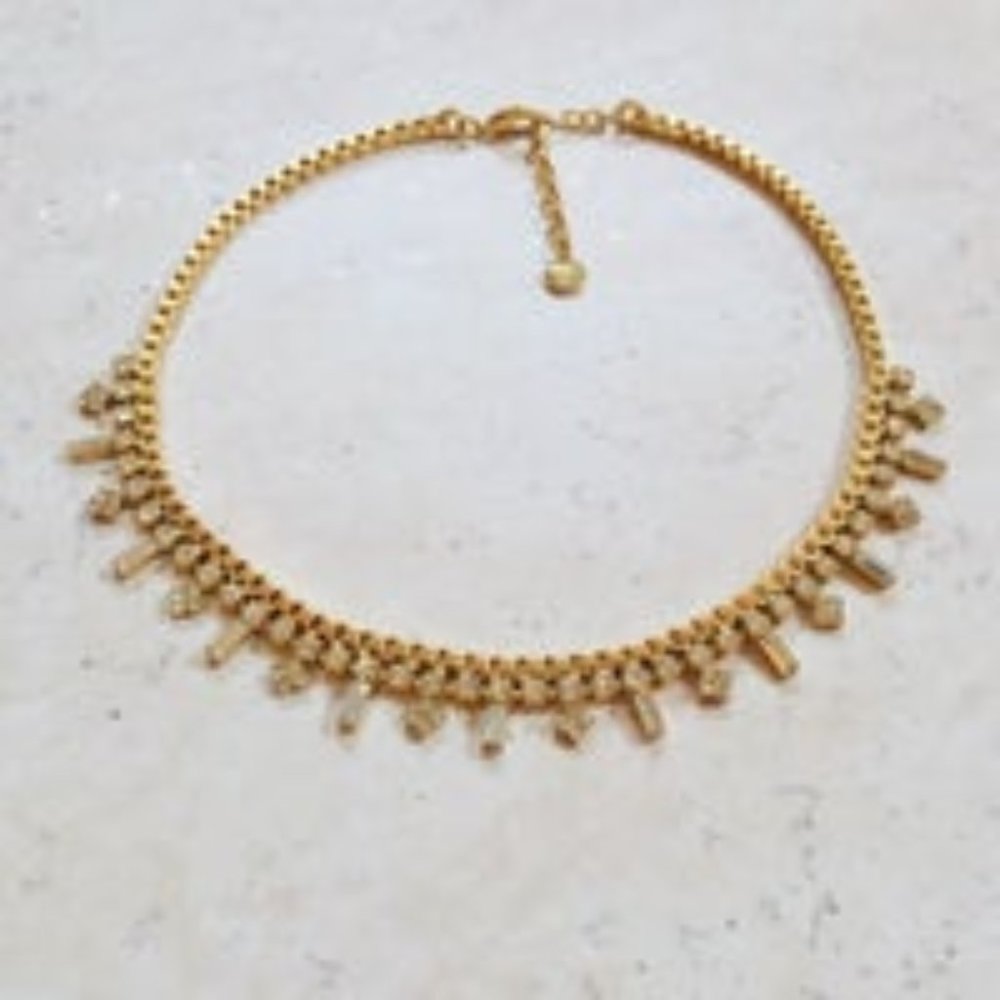 Juicy Couture Gold Crystal Baguette Necklace
